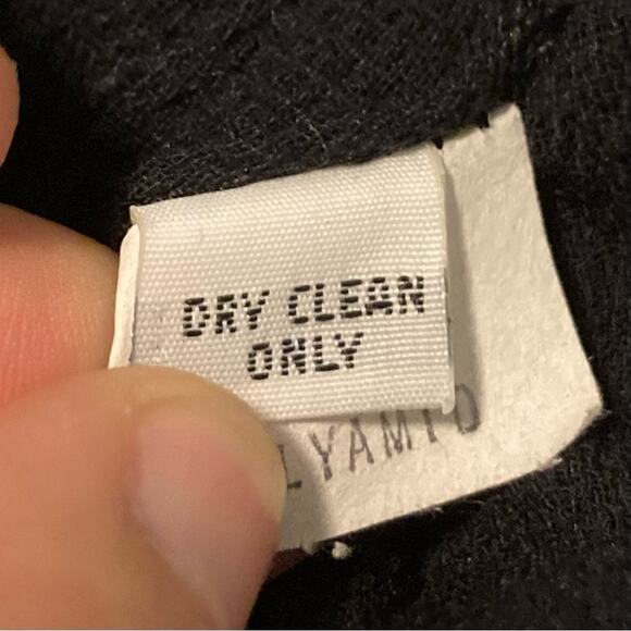 NWOT Vintage DONNA KARAN BLACK LABEL Blazer Jacket M Black Wool Bow Shoulder-Pad - Picture 4 of 5